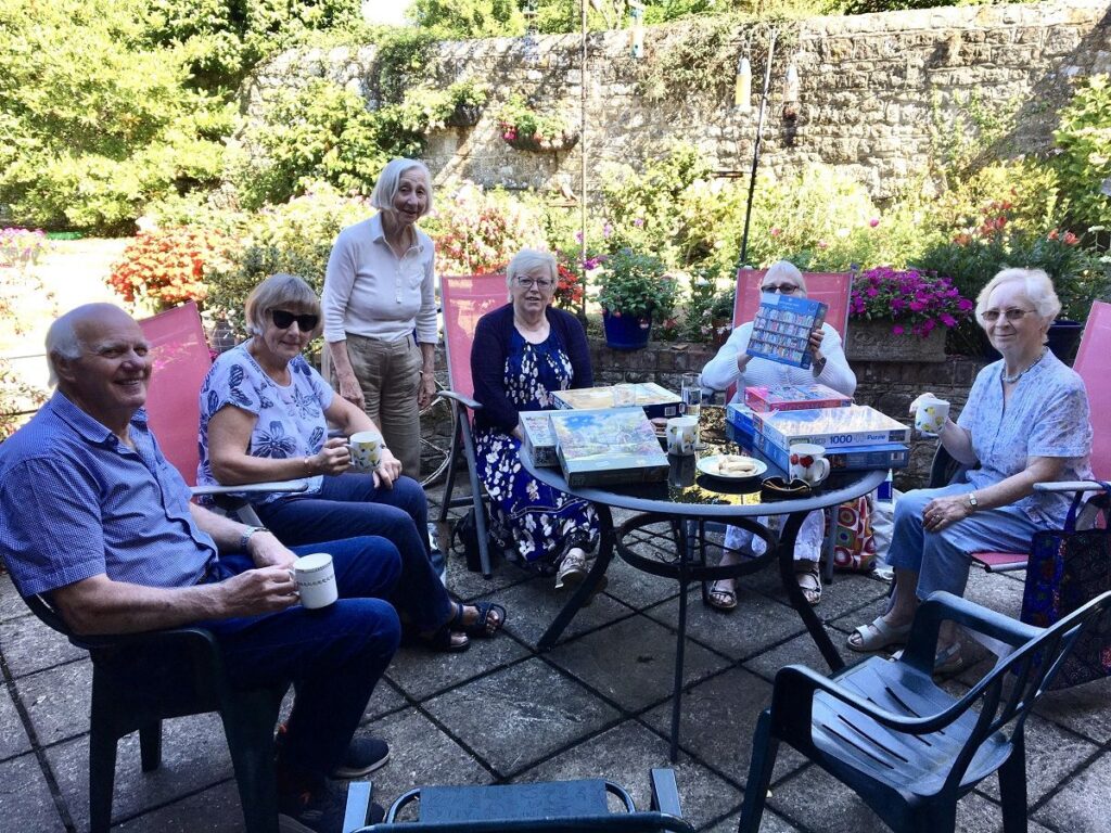 Jigsaw Puzzle Swap Group enjoying the sun