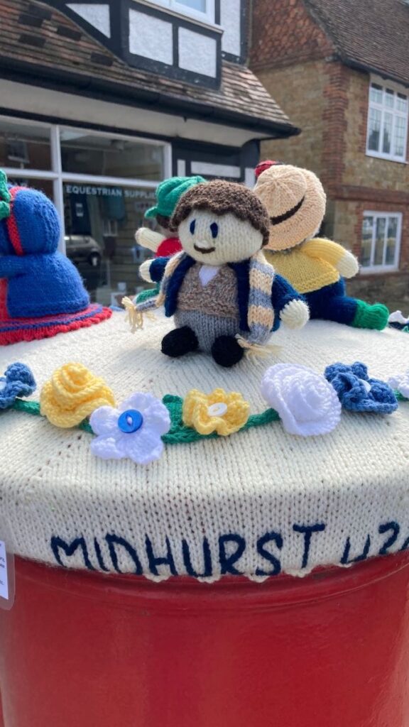 Midhurst u3a post box topper depicting Midhurst u3a